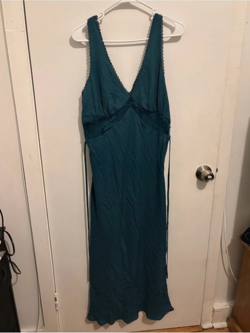 wild fable Teal Lace-Trim Slip Dress